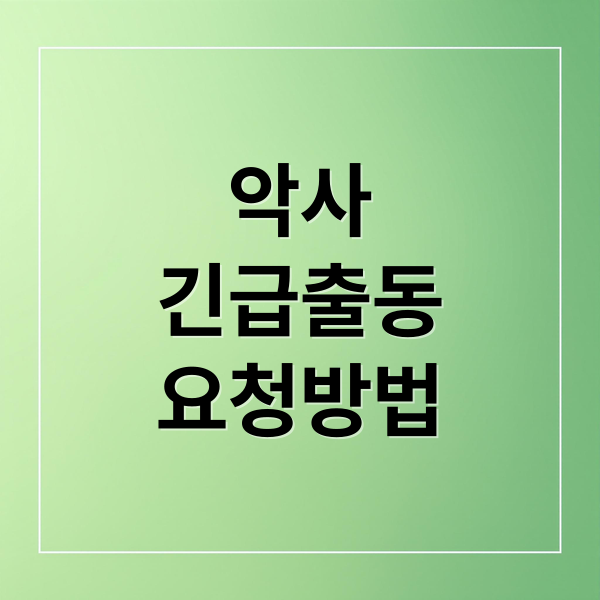 악사 긴급출동 완벽 가이드