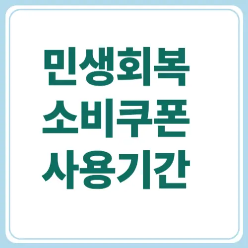 민생회복 소비쿠폰 사용기간