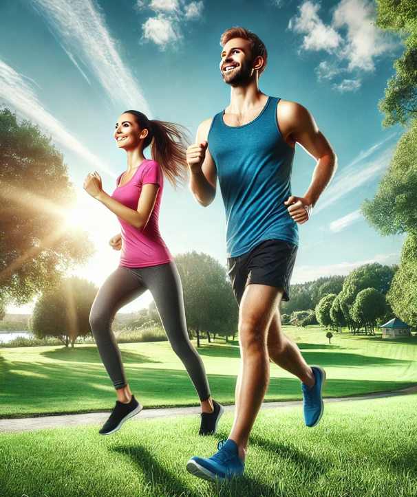 달리기 하는 남녀