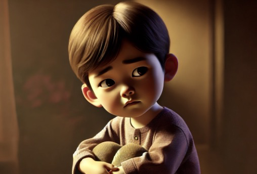 불안한 표정의 아이