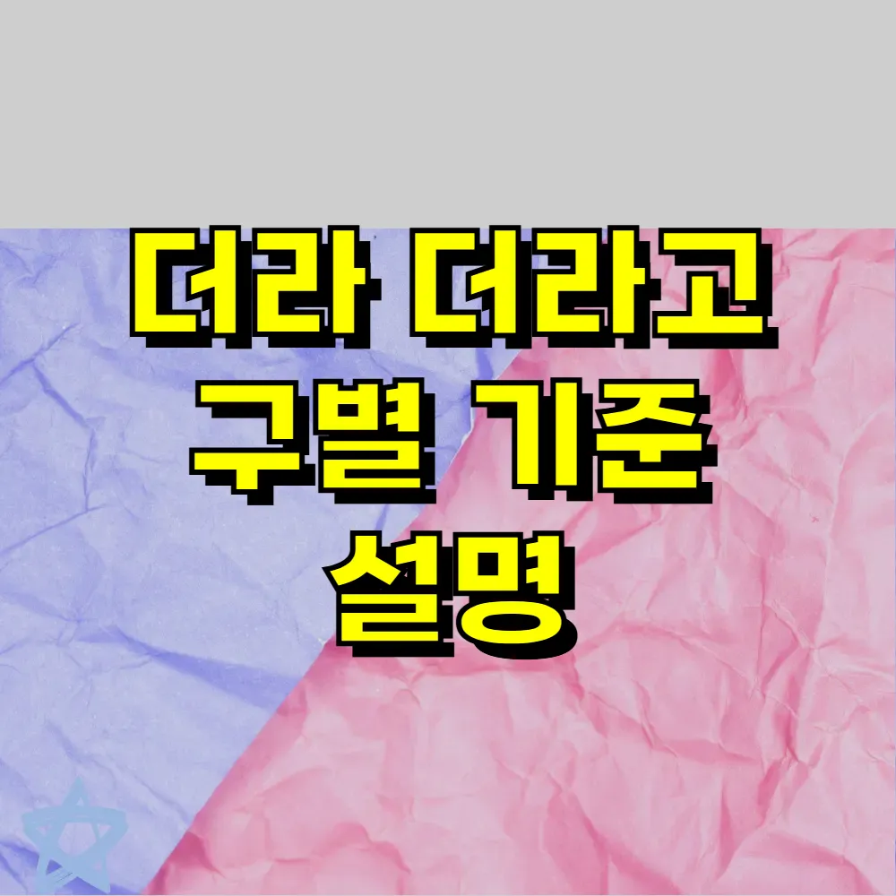 더라 더라고 구별 기준 설명