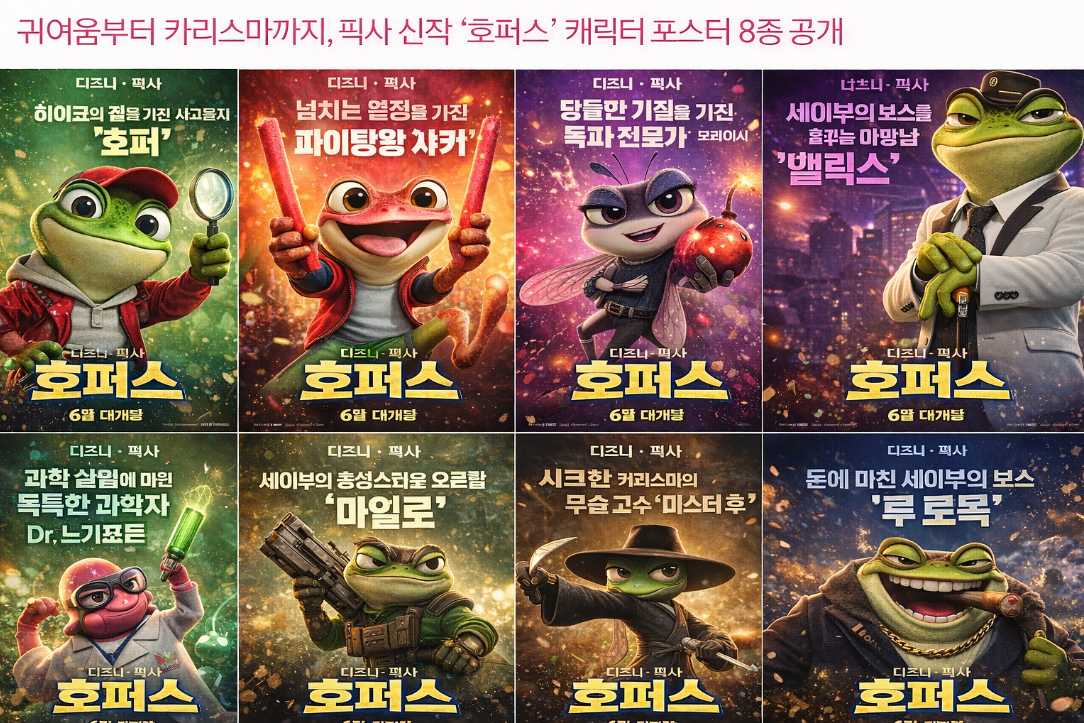 3월 4일 개봉하는 픽사 호퍼스 캐릭터 포스터 8종 총정리