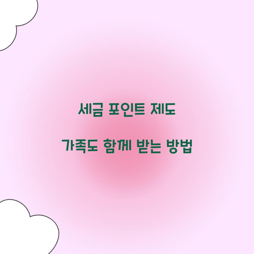 세금 포인트 제도 가족도 함께 받는 방법  