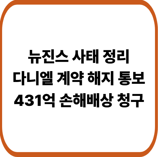 뉴진스 다니엘&middot;다니엘 가족&middot;민희진 전 대표에 431억 청구 소송