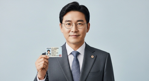 조사관의 신분증 클로즈업