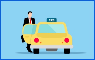 택시를 타고 있는 남자