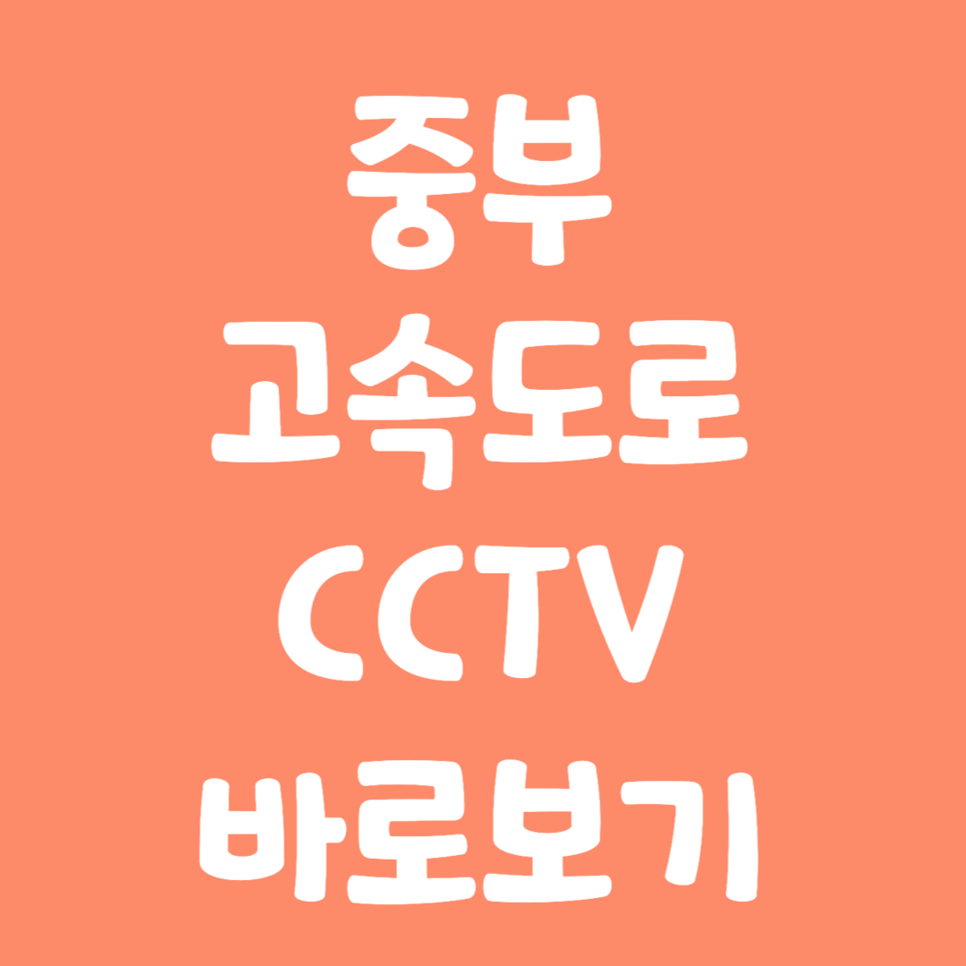 실시간 중부 고속도로 CCTV 바로보기