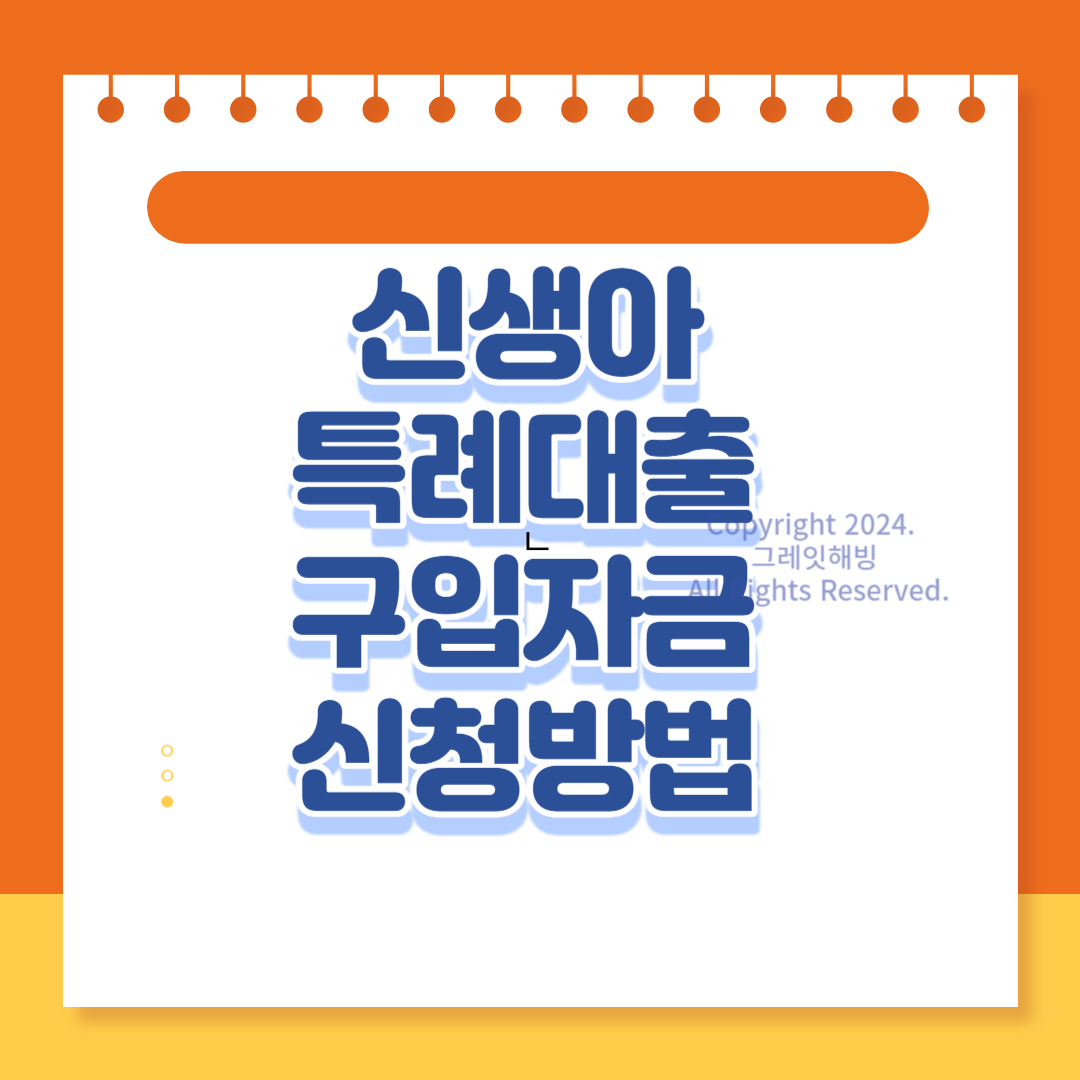 신생아 특례자금 대출 신청 신청방법
