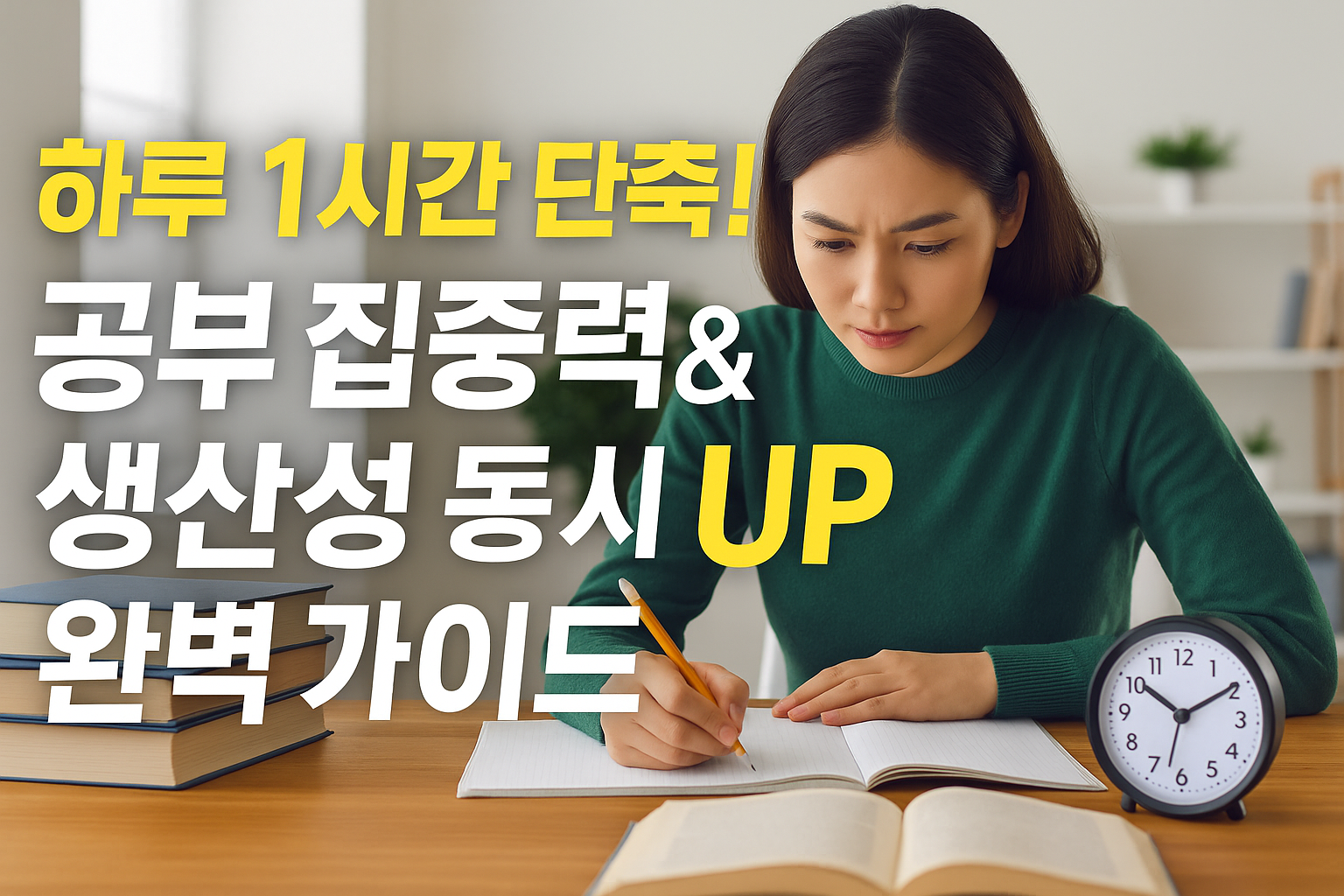 하루 1시간 단축! 공부 집중력&생산성 동시 UP 완벽 가이드
