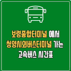 보령종합터미널에서 청양시외버스터미널 고속버스 시간표 요금 예매