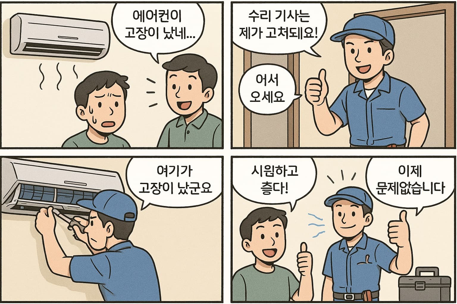 에어컨 전원안켜짐 고장 수리기사 수리후기