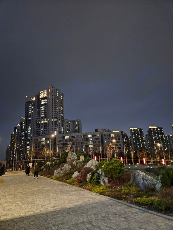 공원에서 바라본 아파트 단지