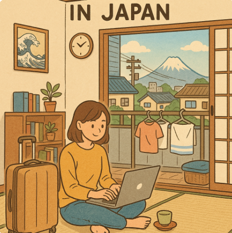 일본 한달살기 일러스트 사진