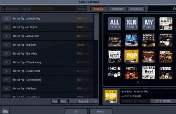 Addictive Drums 2_Preset Browser