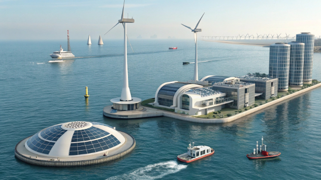 미래 해양 도시 이미지입니다.