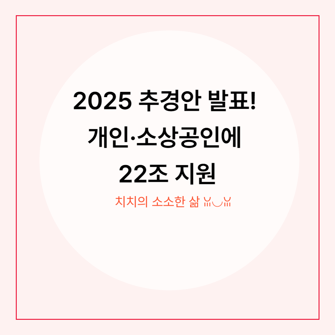 2025년 2차 추경안 발표! 개인·소상공인에 22조 원 긴급 지원