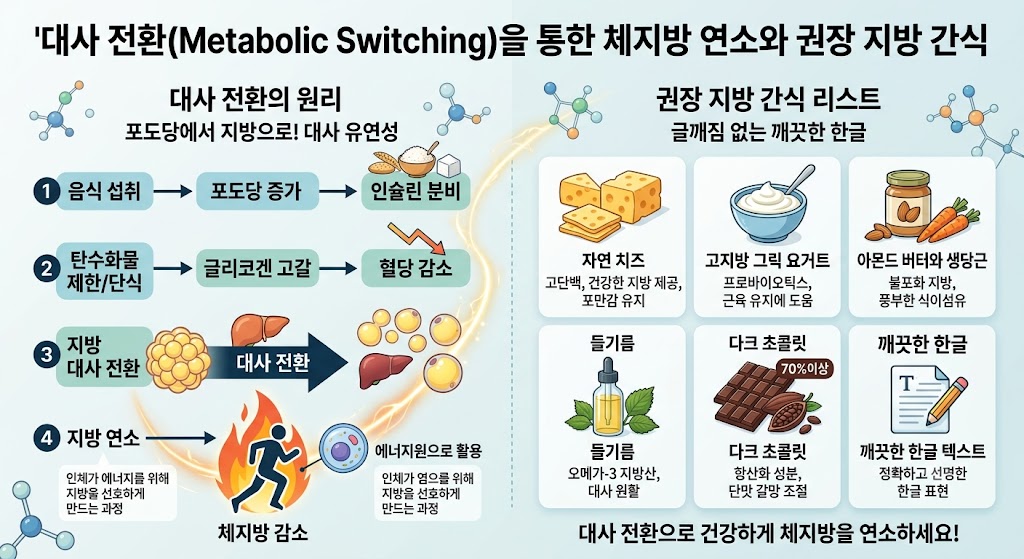 체지방 연소와 권장 지방 간식 이미지