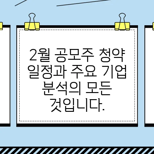 2월 공모주 청약 일정과 주요 기업 분석의 모든 것입니다.
