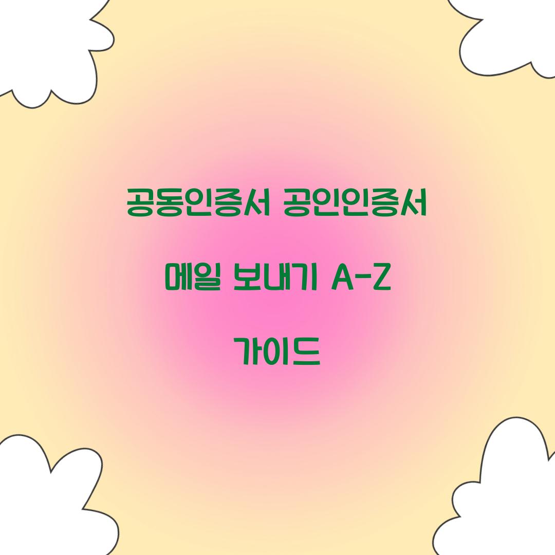 공동인증서 공인인증서 메일 보내기