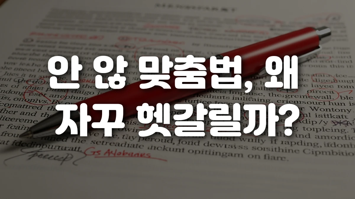 안 않 맞춤법 왜 자꾸 헷갈릴까