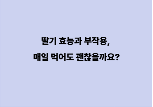 딸기 효능과 부작용, 매일 먹어도 괜찮을까요?