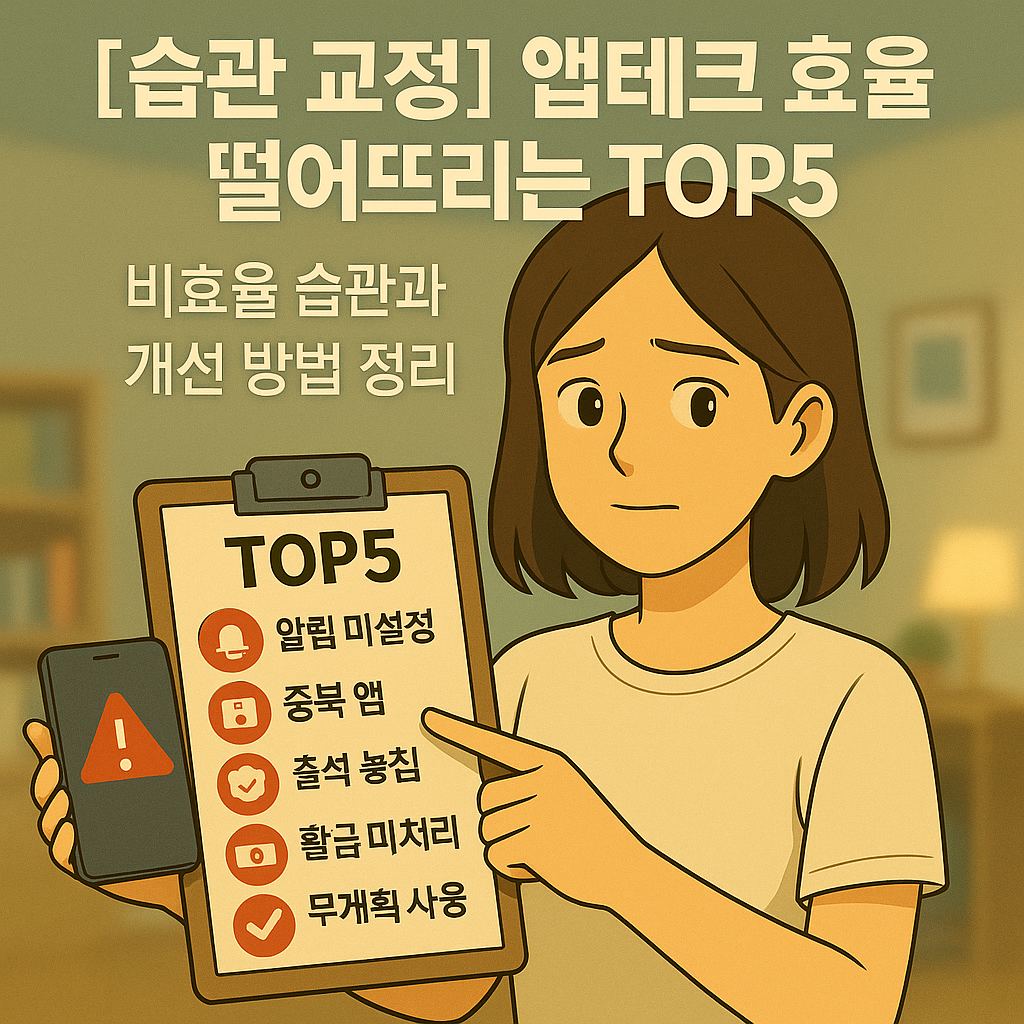 [습관 교정] 앱테크 효율 떨어뜨리는 TOP5 ｜ 비효율 습관과 개선 방법 정리