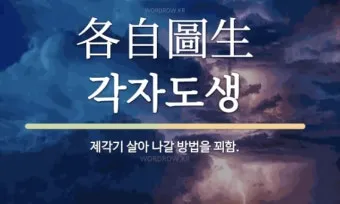 각자도생 뜻 유래 한자 비슷한 말 예문 영어 속담 반대말_19