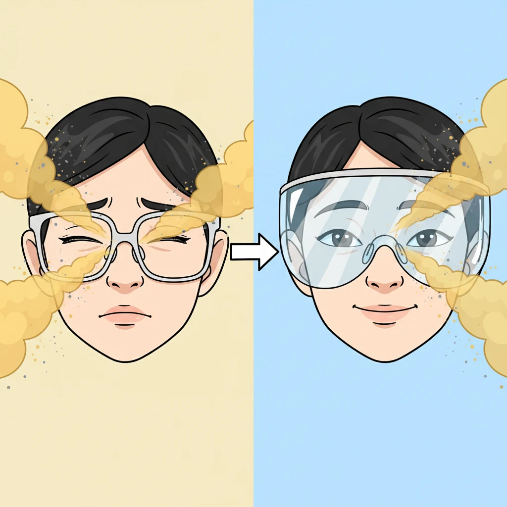 황사 안경 미세먼지 차단 효과와 일반..