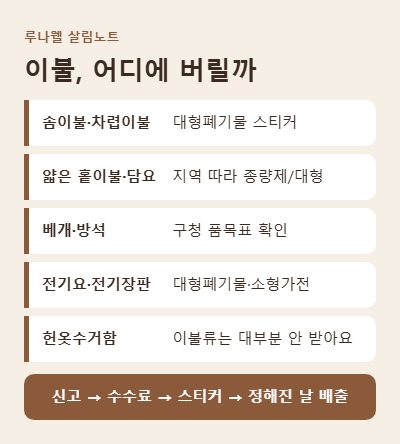 이불 버리는 방법