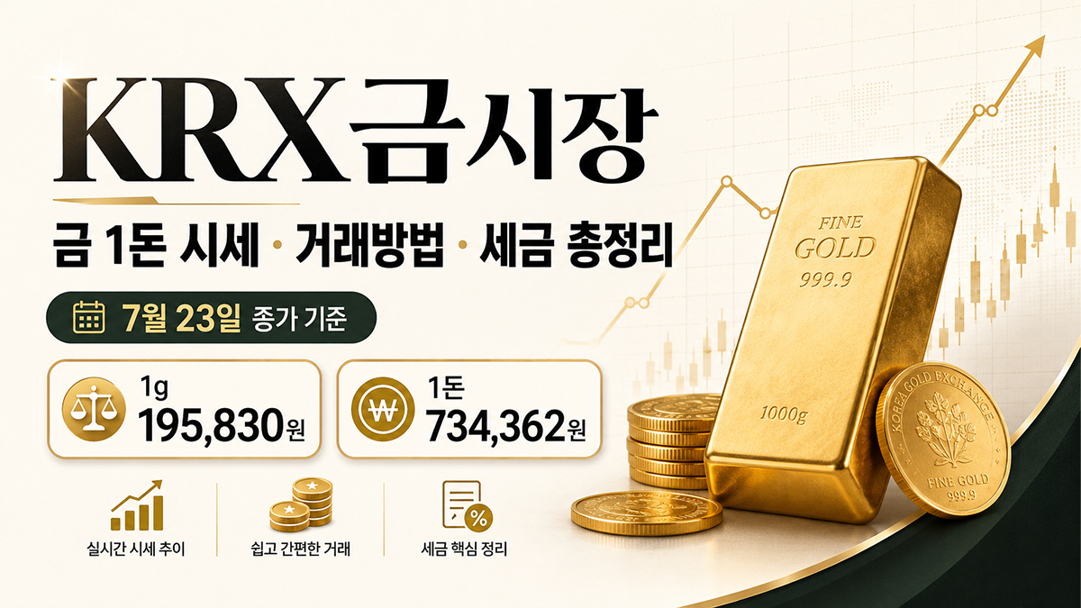 KRX금시장이란? 금 1돈 시세 · 거래방법 · 세금 총정리 썸네일