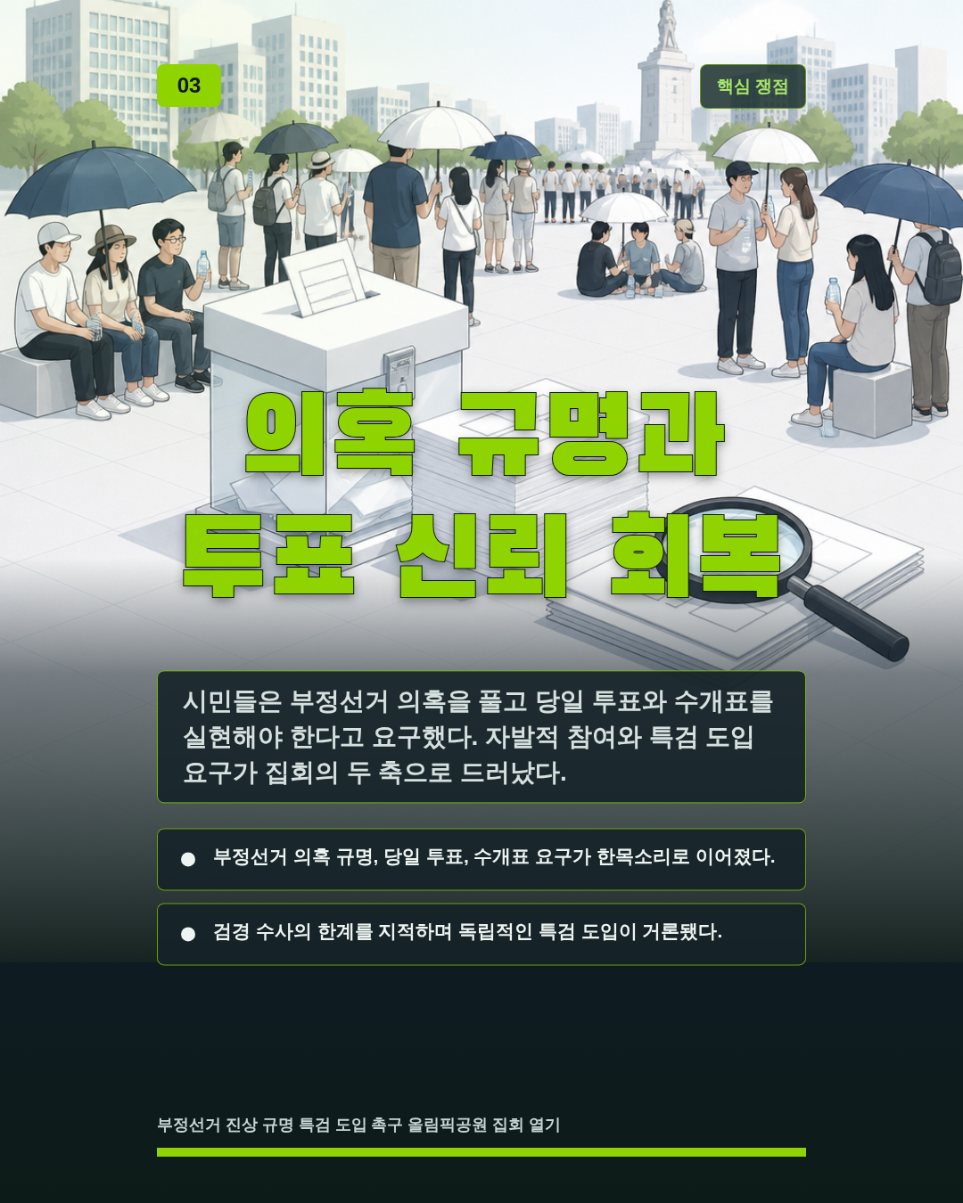 의혹 규명과 투표 신뢰 회복
