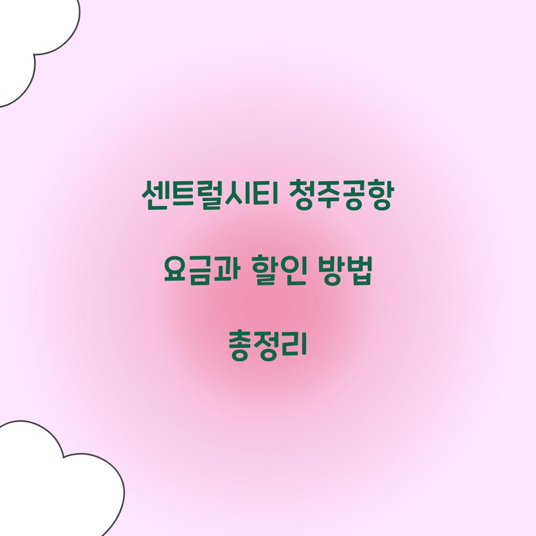 센트럴시티 청주공항 요금