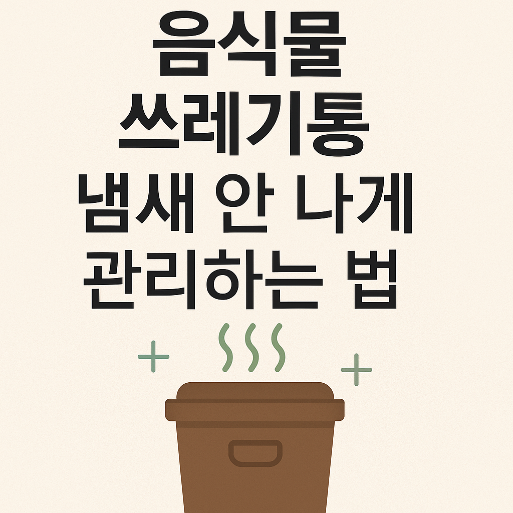 음식물 쓰레기통 냄새 안 나게 관리하는 법