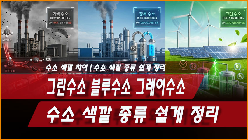 그린수소 블루수소 그레이수소 차이｜수소 색깔 종류 쉽게 정리