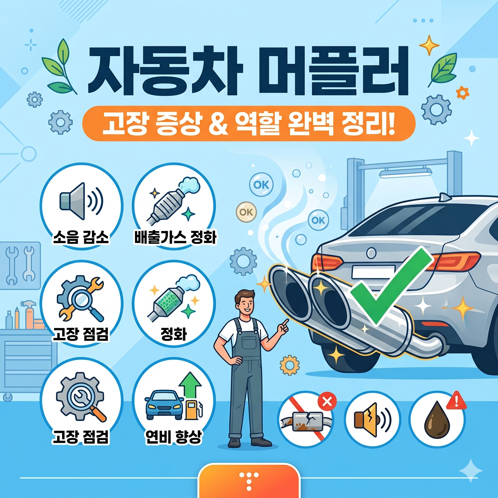 자동차 머플러 핵심 역할 및 고장 증상 완벽 가이드