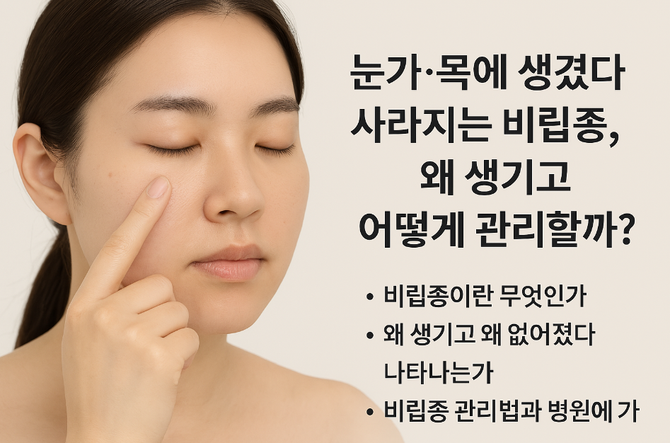 눈가 목에 생겼다 사라지는 비립종 이유 관련