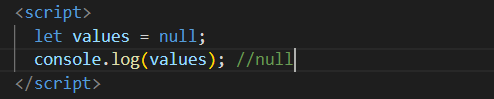 의도적으로 값을 주지 않는 null