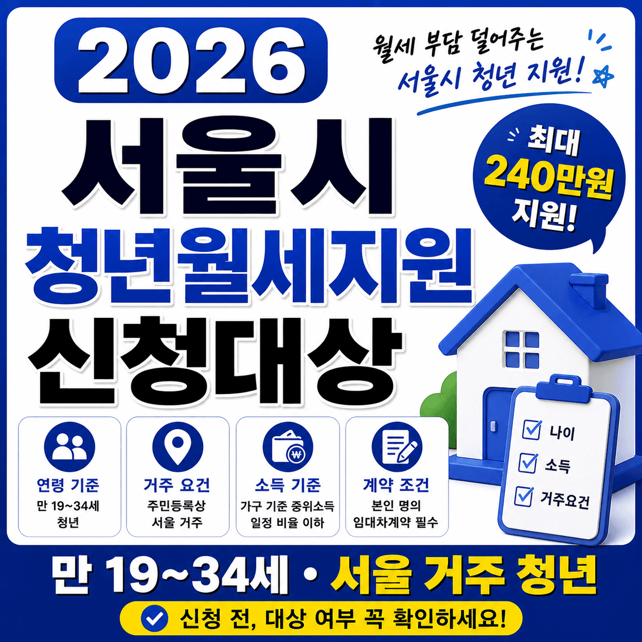 2026 서울시 청년월세지원금 신청대상 총정리 (나이·소득·거주요건)