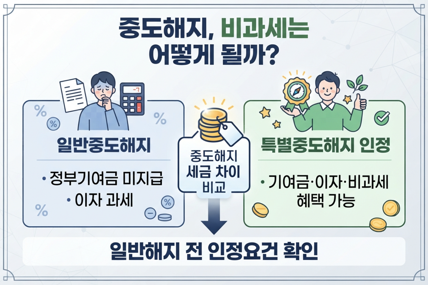 청년미래적금 일반중도해지 정부기여금 미지급 이자 과세와 특별중도해지 비과세 혜택 비교