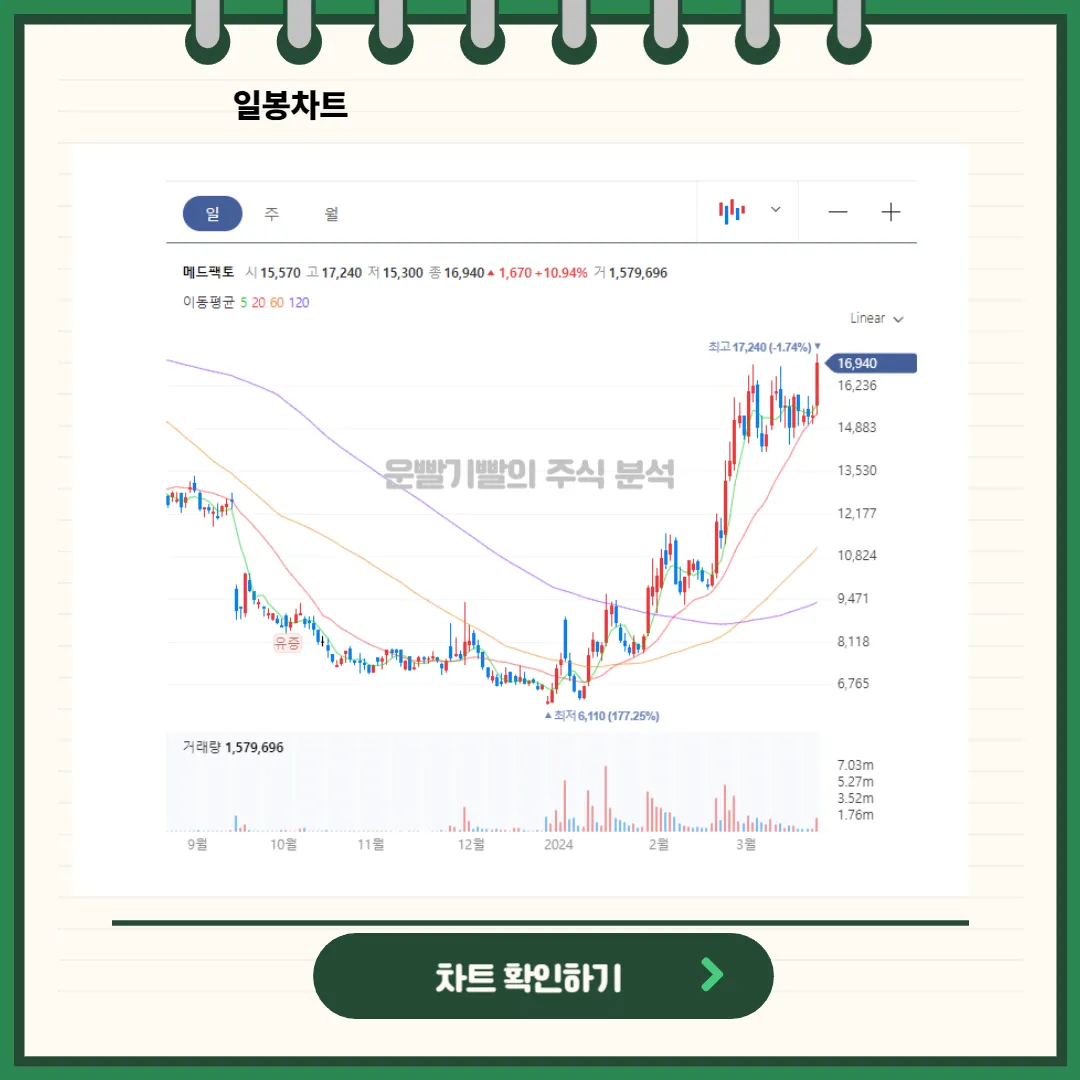 메드팩토 일봉/월봉 차트