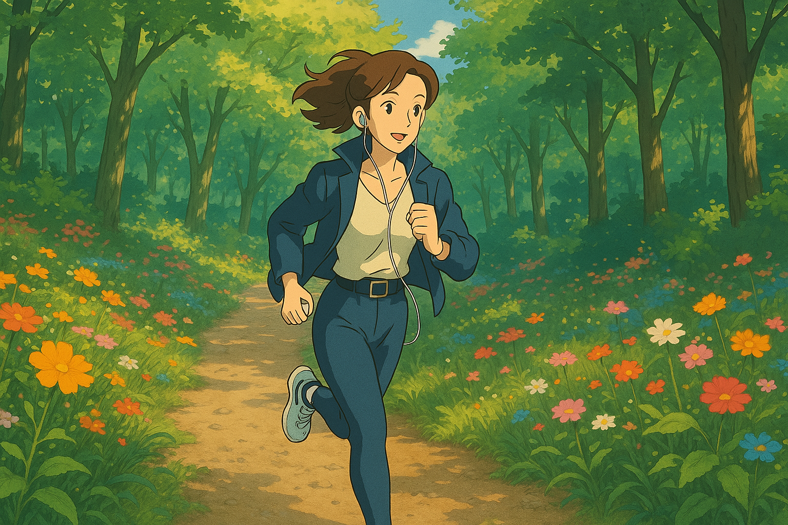 꽃길 따라 뛰는 러너