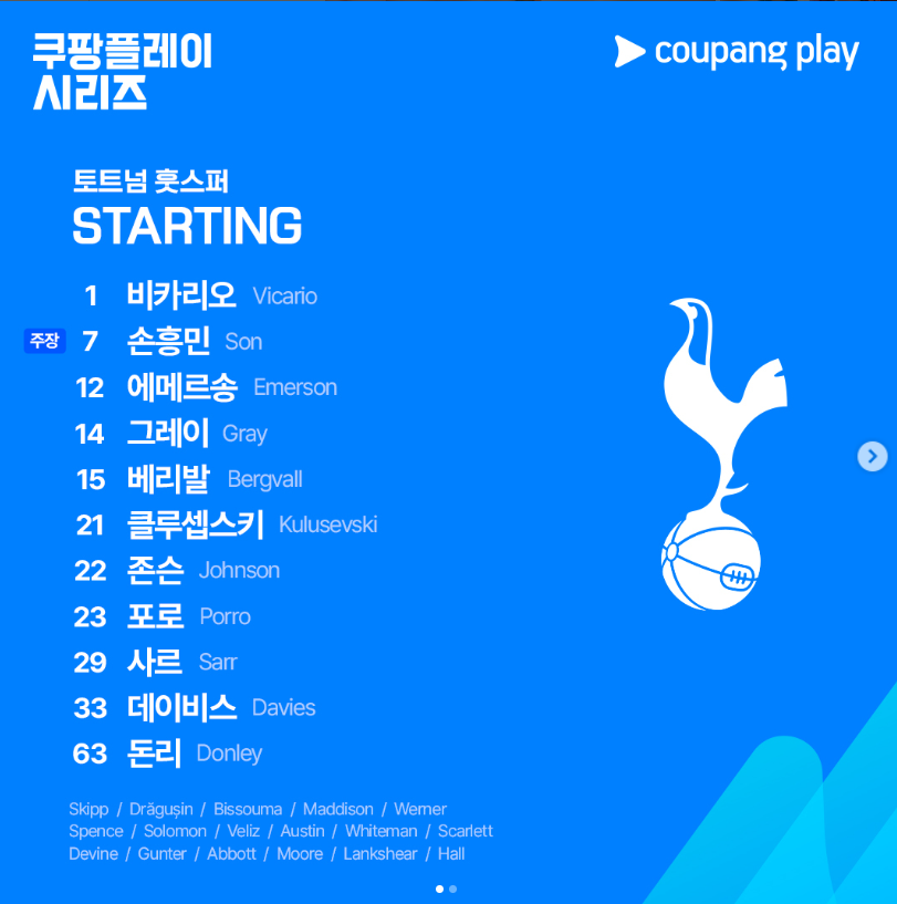 토트넘 vs 뮌헨 선발 선수 명단과 하프타임 쇼 중계 정보