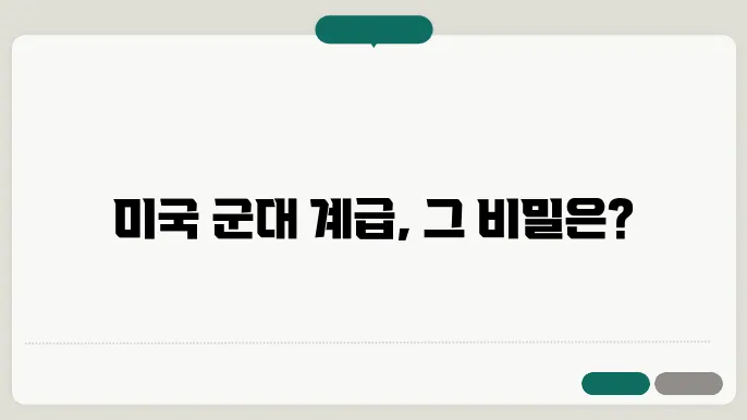 미국 군대 계급 알아보기