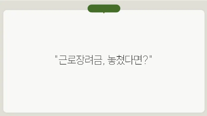 근로장려금 누락된 경우 대처방법 알아보기