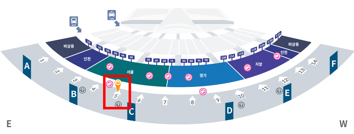 제1여객터미널-6012번-공항버스-타는곳