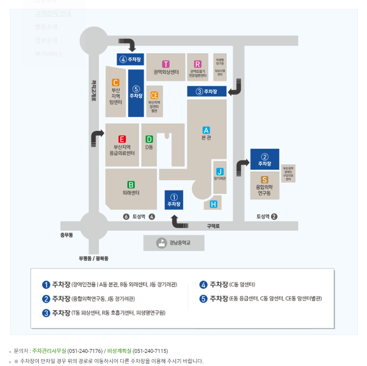 부산대학교병원(아미동) 진료예약 대리처방 주차장안내