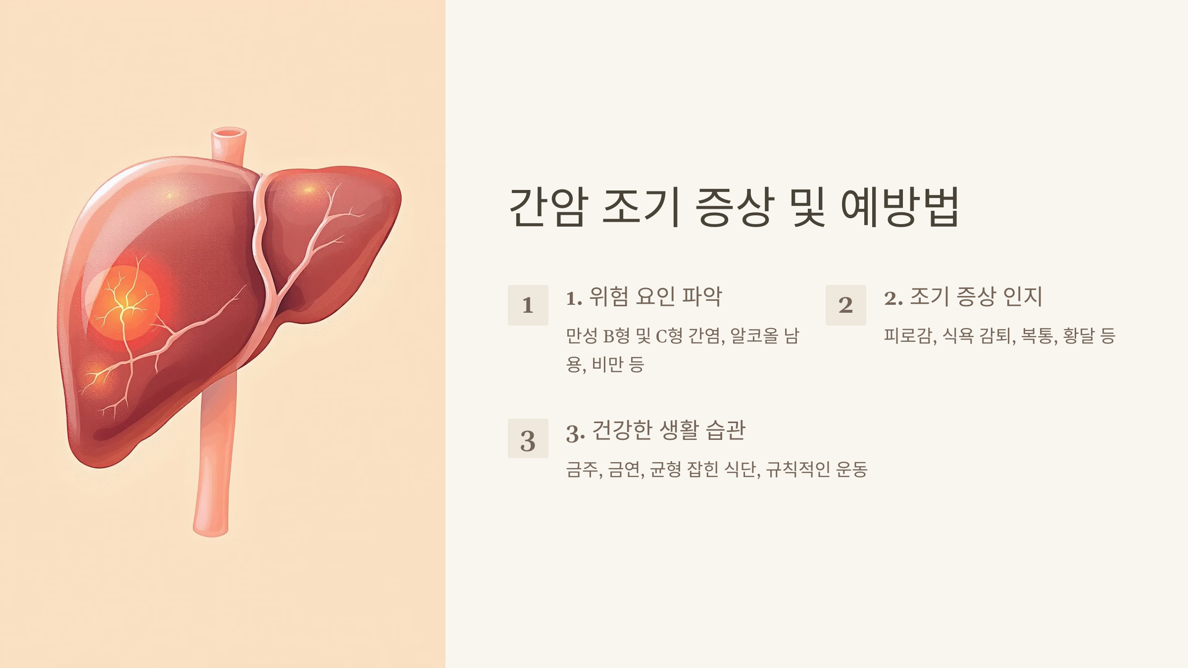 간암 조기 증상 및 예방법