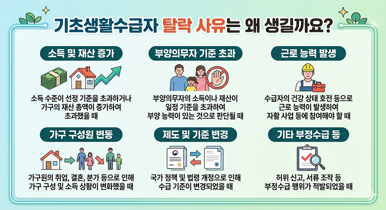 기초생활 탈락사유