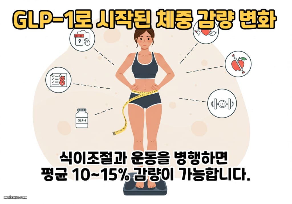 식이조절과 운동을 병행하면 평균 10~15% 감량이 가능합니다.