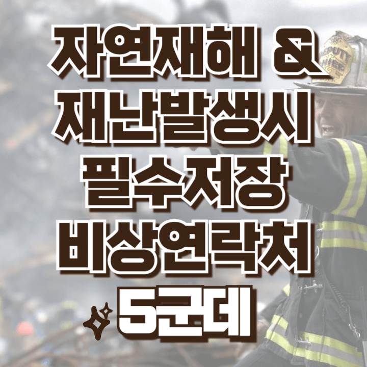 자연재해 및 재난 필수저장 비상연락처